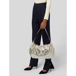 Kate Spade Gold Metallic Hobo Bag with Leather Trim